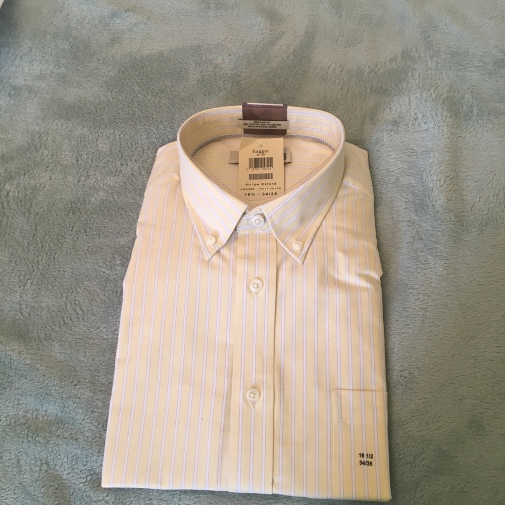 Haggar dress shirt in light yellow